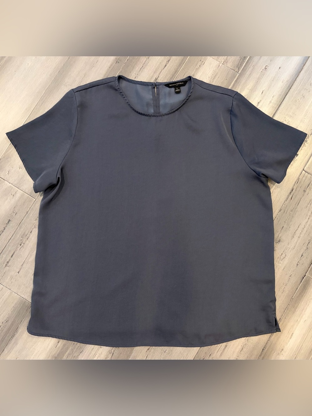 Banana Republic Grayish Navy Blue Long Sleeve Crewneck Top